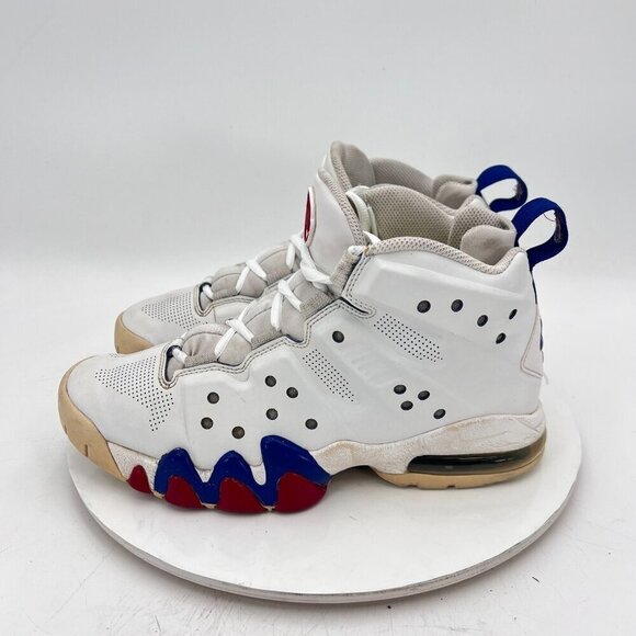 Nike Air Max Barkley Hyperfuse Mid Men Size 8 488119-106 Red Blue White Shoes - Picture 1 of 11